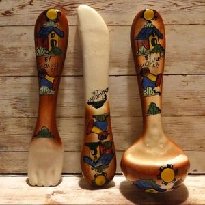 Vintage ceramic wall hangers.